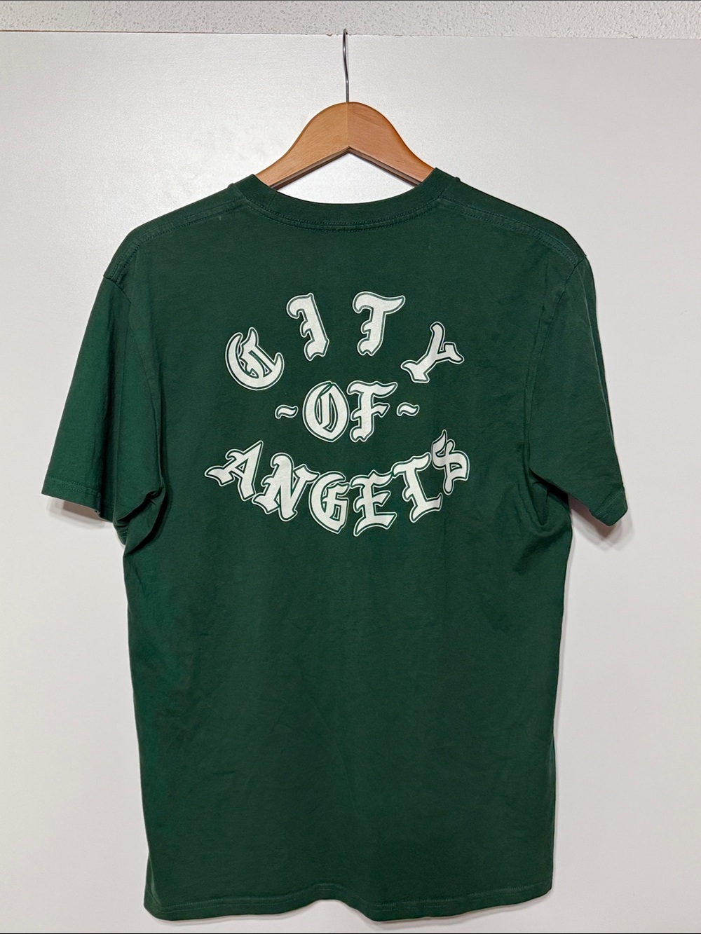 BORN X RAISED “ City of Angels” Dark Green Short Sleeve Graphic Tee